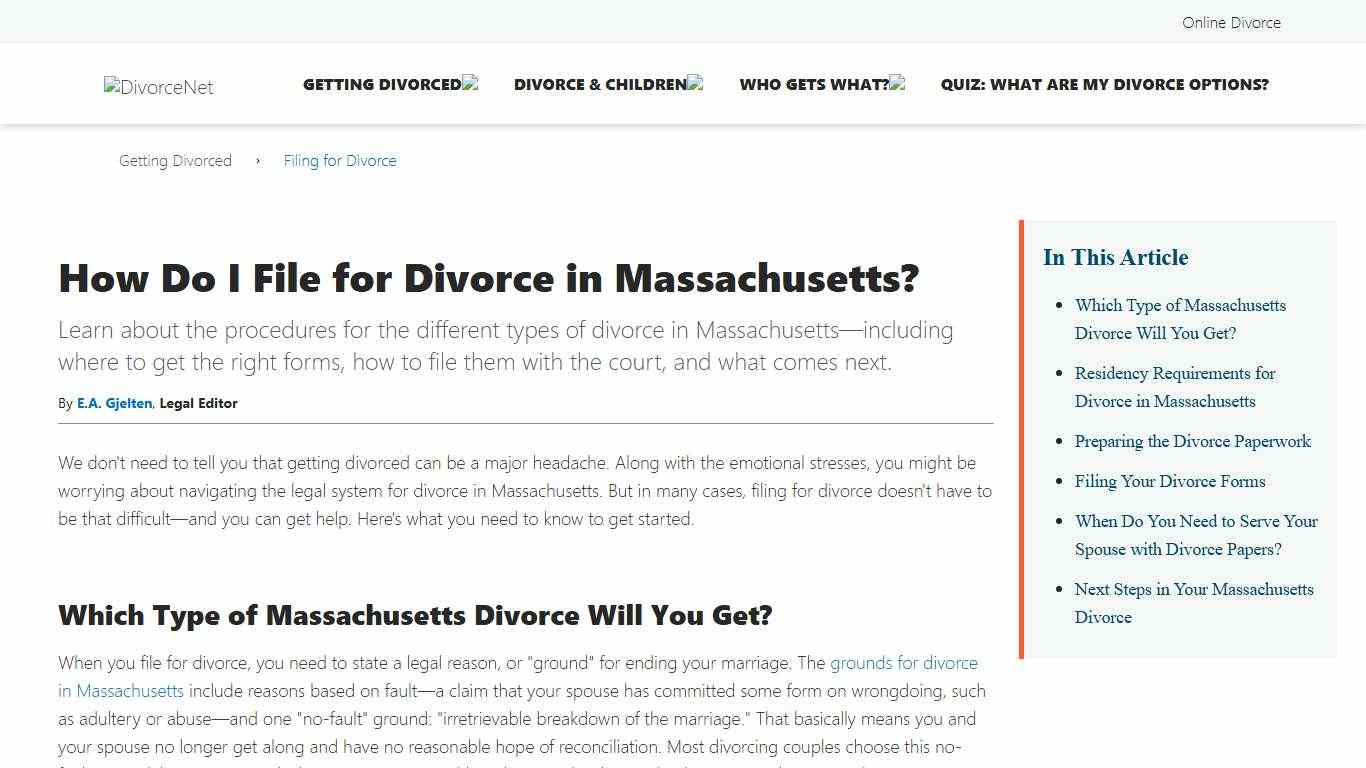 How To File for Divorce in Massachusetts (MA)